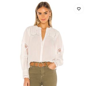 Free People Emma Button Down in Ivory